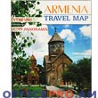 Armenia and Yerevan travel map. Muzeums, churches, concert halls, theatres, embassiest,he table of distances between settlements, in armenian and english.
