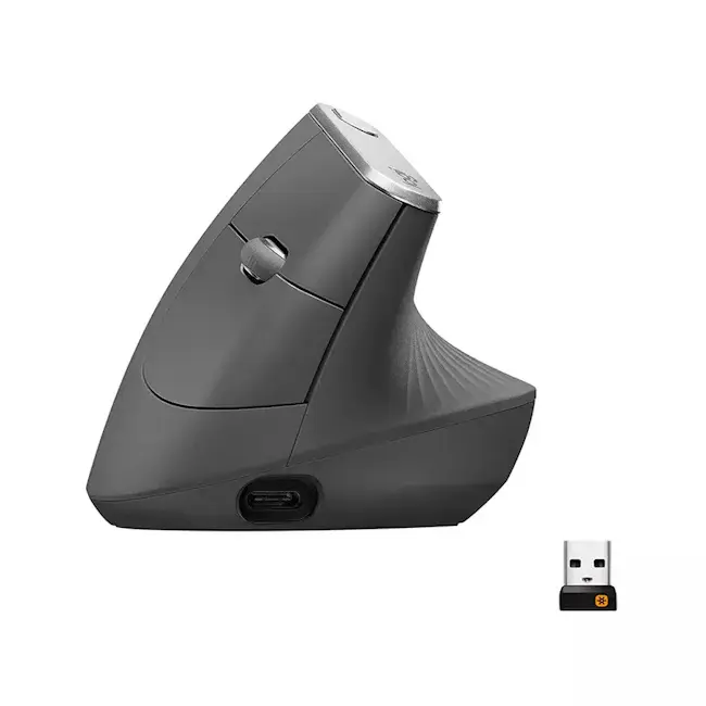 Мышь беспроводная, 4 кнопки 4000 dpi, Logitech MX Vertical Bluetooth / USB Graphite (L910-005448)