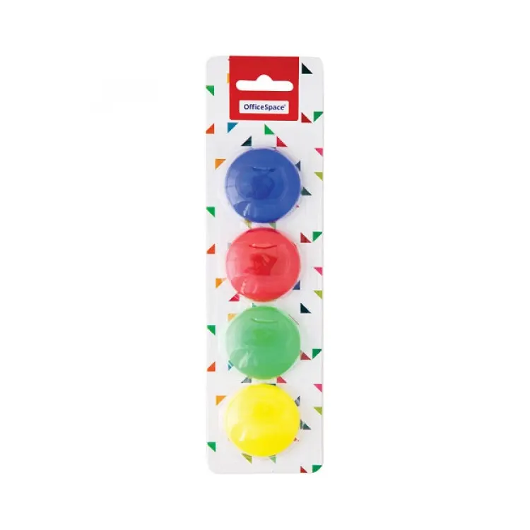 Magnet for boards bright colors, 40 mm, 4 pcs.