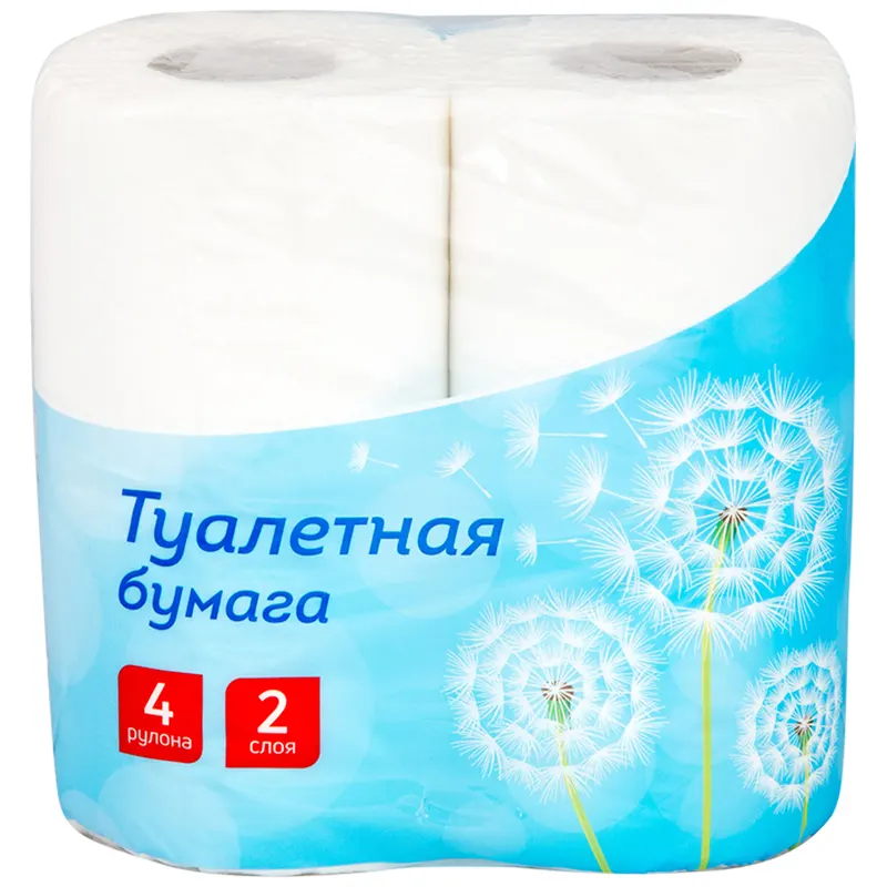 Toilet paper, 4 rolls, 2 ply