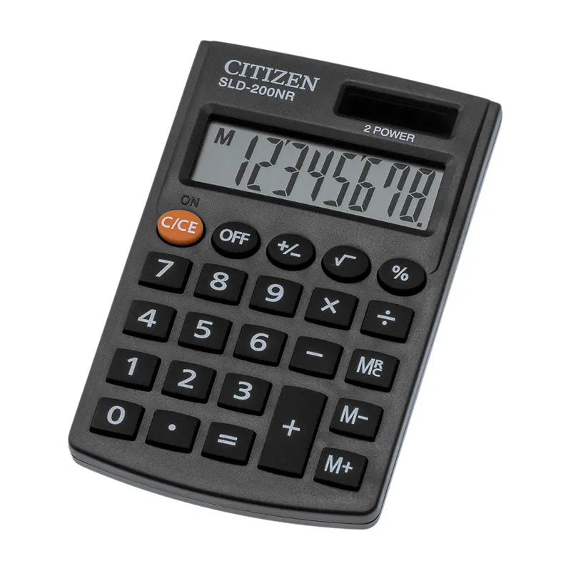 Pocket calculator SLD-200NR, 8 digits, dual power.