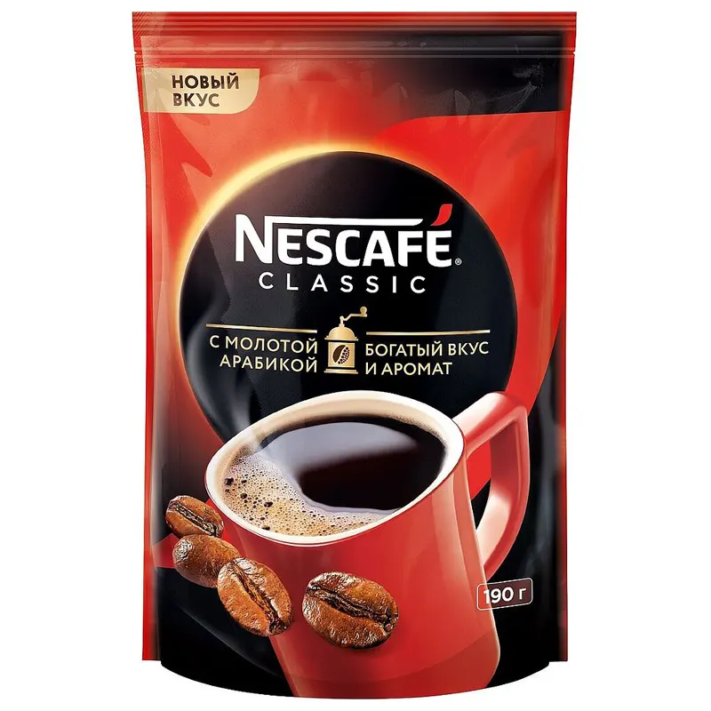 Кофе растворимый Nescafe Classic, со вкусом арабики, 190г
