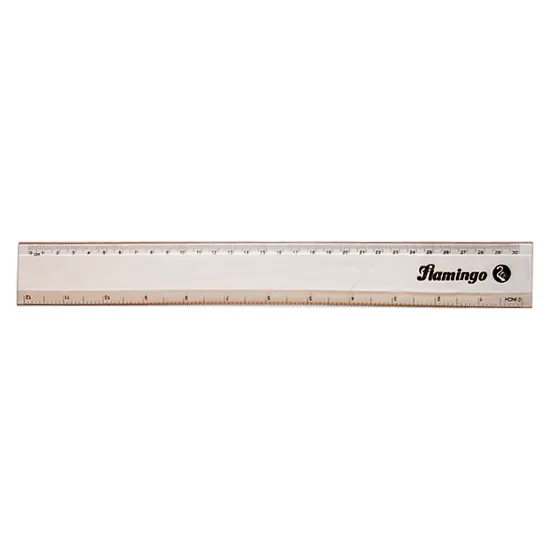 Ruler plastic transparent, 30 cm