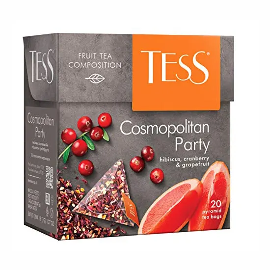 Tess Tea in pyramid bags. 20 bags per pack