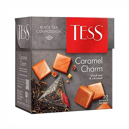 Tess Tea in pyramid bags. 20 bags per pack