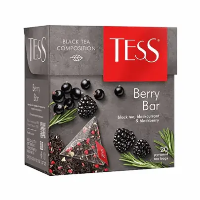 Tess Tea in pyramid bags. 20 bags per pack