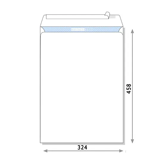 Envelope for A3 + (365 x 440 sm)  papers, white, peal & seal, increased capacity.