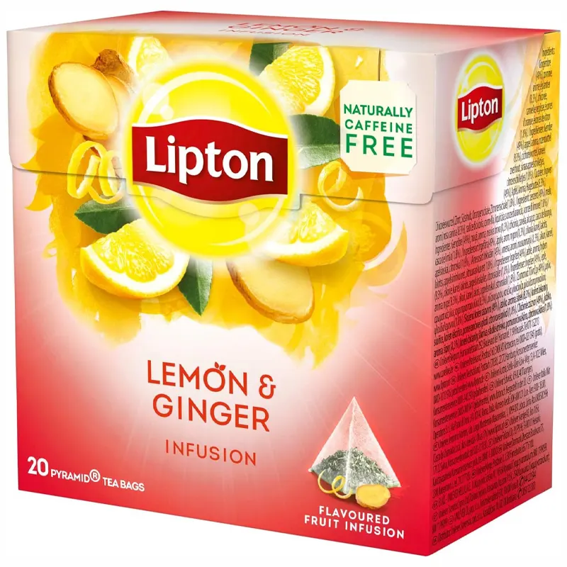 Lipton, fruit tea in pyramid bags. 20 bags per box