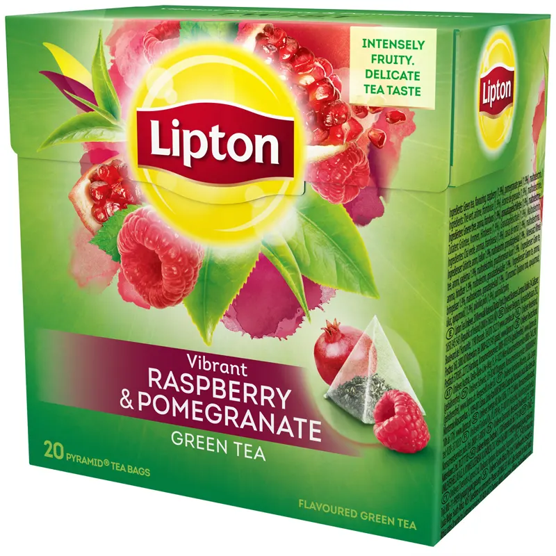 Lipton, fruit tea in pyramid bags. 20 bags per box