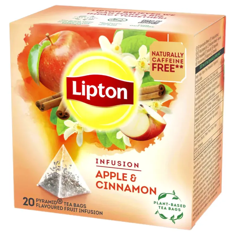 Lipton, fruit tea in pyramid bags. 20 bags per box