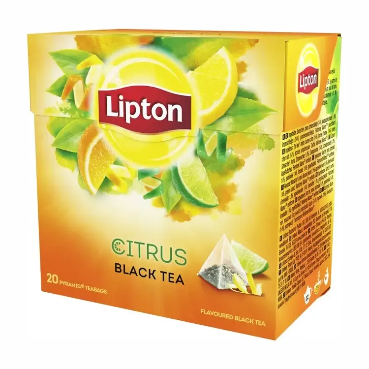 Lipton, fruit tea in pyramid bags. 20 bags per box