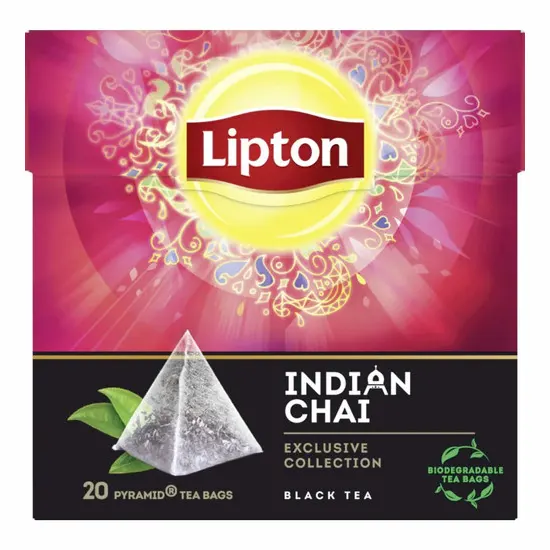 Lipton, fruit tea in pyramid bags. 20 bags per box