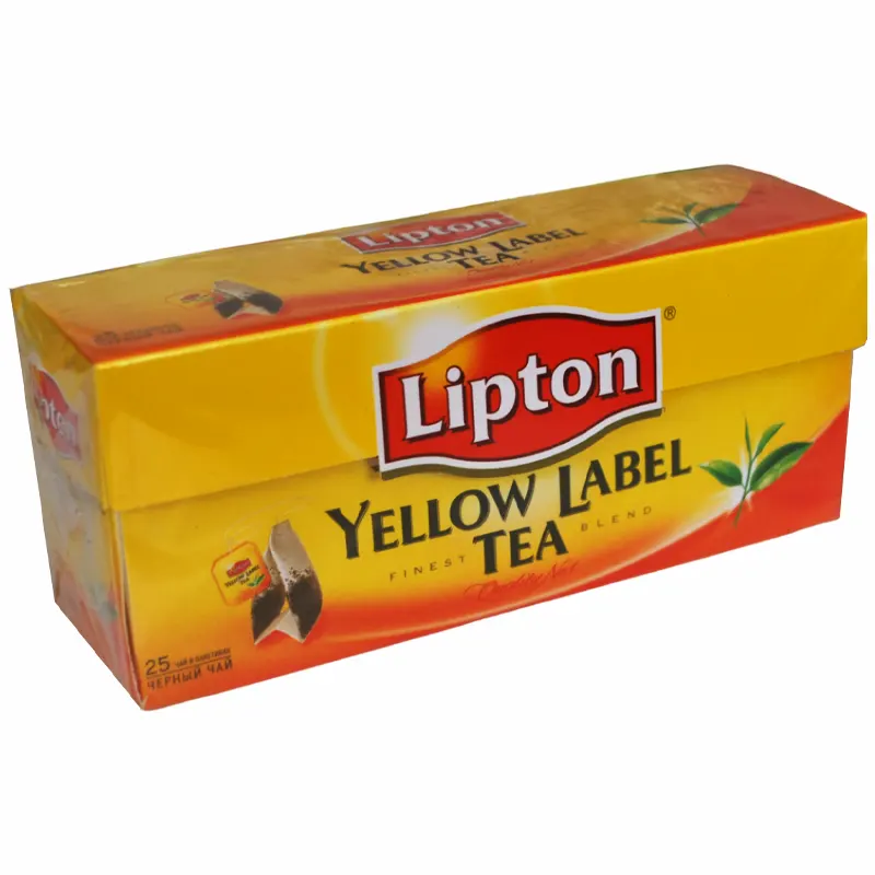 Lipton in tea bags. 25 bags per box