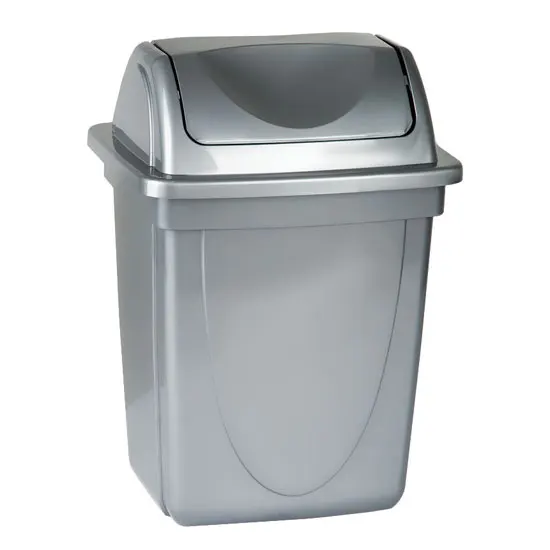 Waste bin with cover plastic, 12 l, with square bottom (↑33sm→30sm)