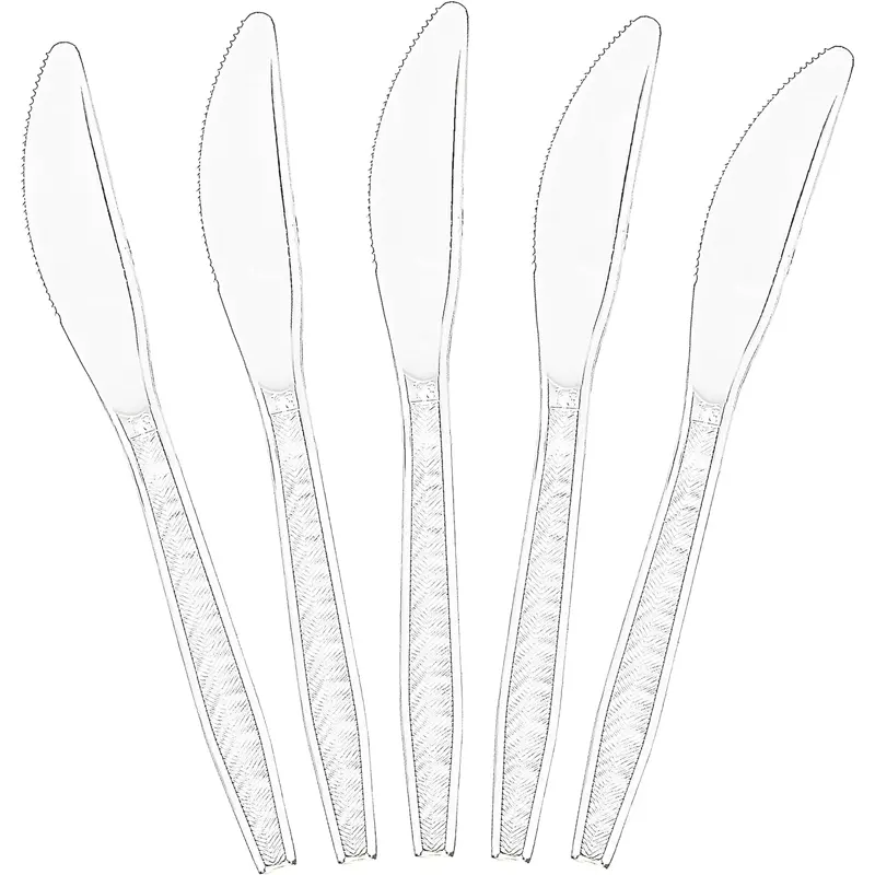 Table spoon disposable, transparent plastic, 6 pieces.