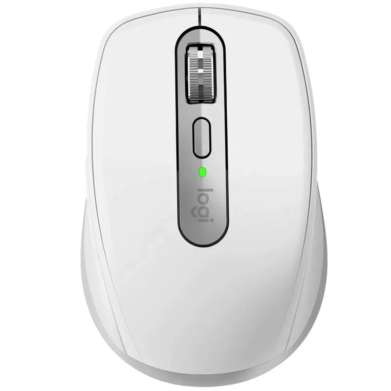 Logitech Mouse, wireless, 4000 dpi, rechargable through USB-C port MX Anywhere 3S Pale Grey. Connects via Bluetooth or Logi Bolt USB receiver (L910-006930)