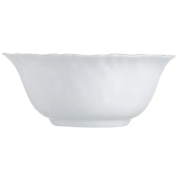 Deep glass plate with a diameter of 20 cm, color white