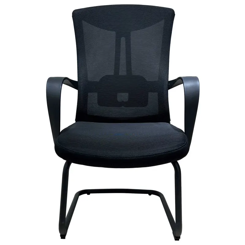 Office chair with metal legs and plastic wings. The seat and backrest made of high-quality mesh fabric