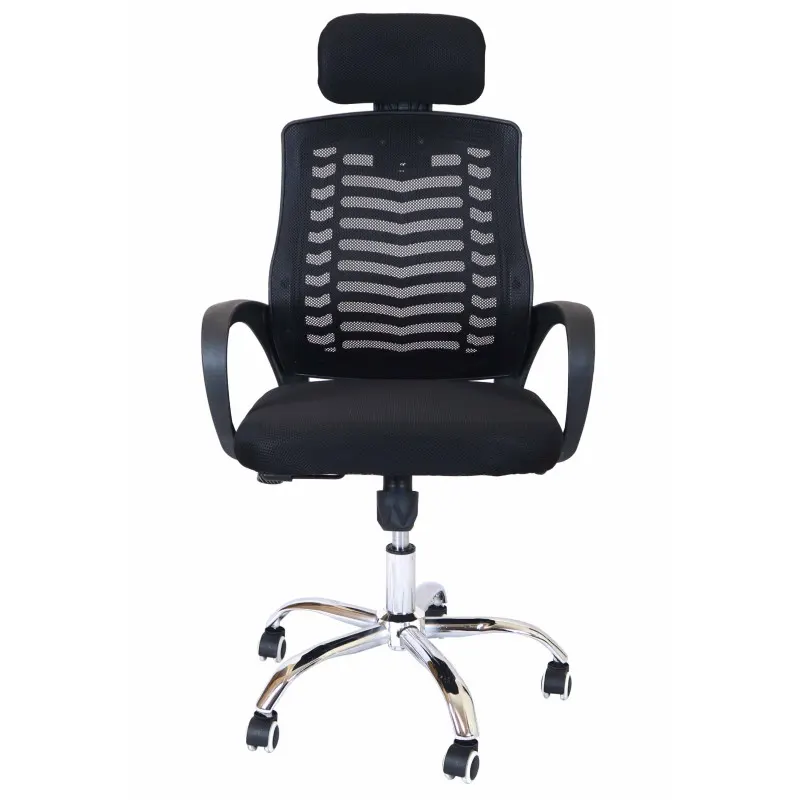 Office chair with adjustable mechanism. Metal legs, plastic wings. The seat and backrest made of high-quality mesh fabric.