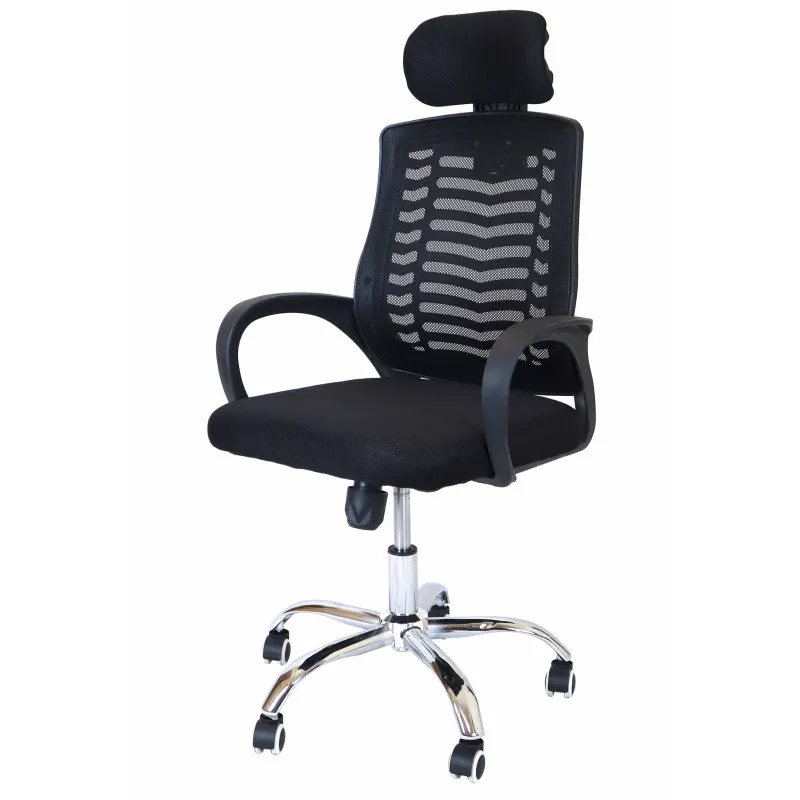 Office chair with adjustable mechanism. Metal legs, plastic wings. The seat and backrest made of high-quality mesh fabric.