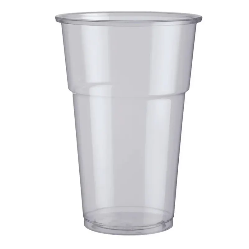 Прозрачный стакан для пива одноразовый, 500 мл. В упаковке 60 штук.