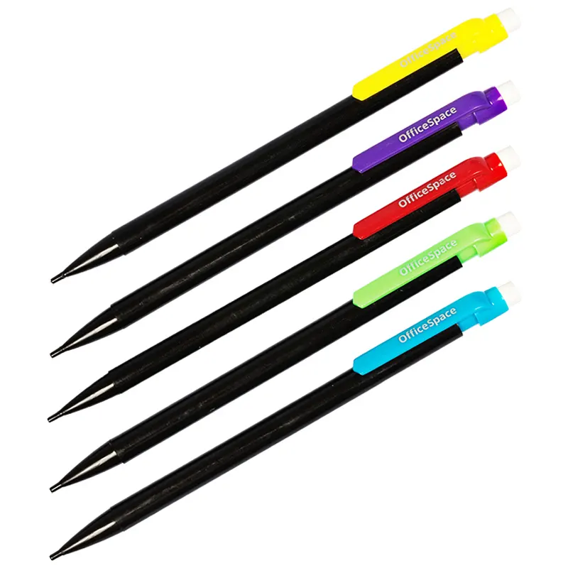 Mechanical pencil 0.5mm, with eraser, different colors.