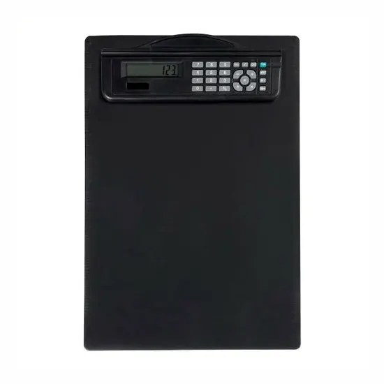 Clipboard A4, with a calculator and a clip, black