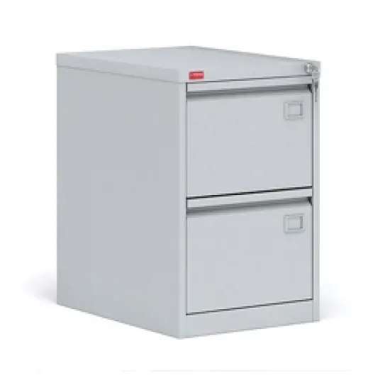 Metal filing cabinet for storing documents, hanging files (А4 & foolscape). 2 drawers, 1 central lock, size 715*465*630, weight 31kg. Permissible load per drawer up to 30kg. Preorder, 30 days delivery.