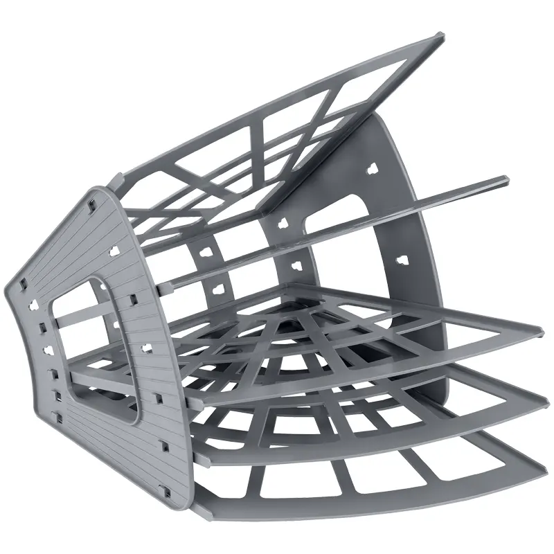 Paper tray, 5 sections, plastic, grey