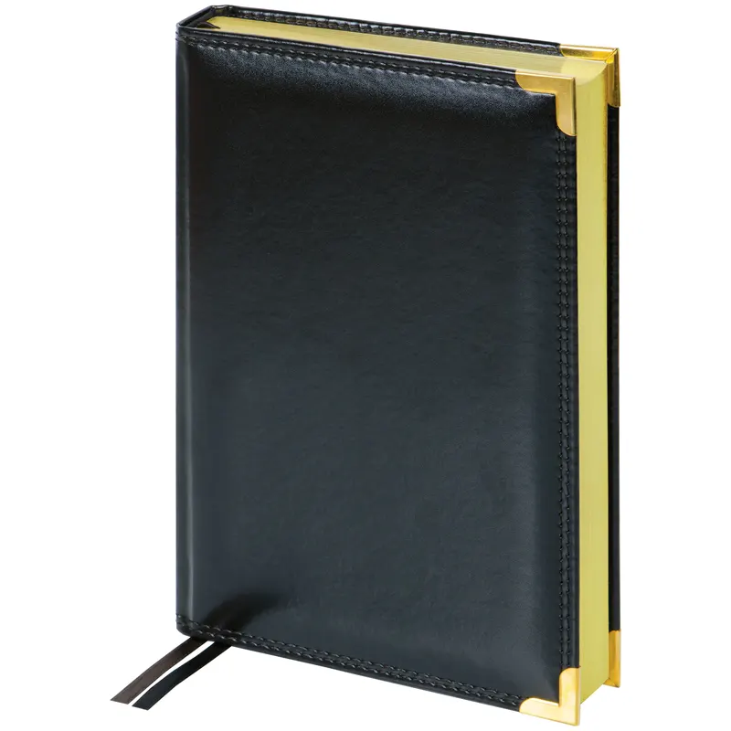 Օրատետր առանց թվագրության, A5, 160 թերթ, Delucci, հարթ կաշի, եզրերի ոսկեգույն ծածկույթով