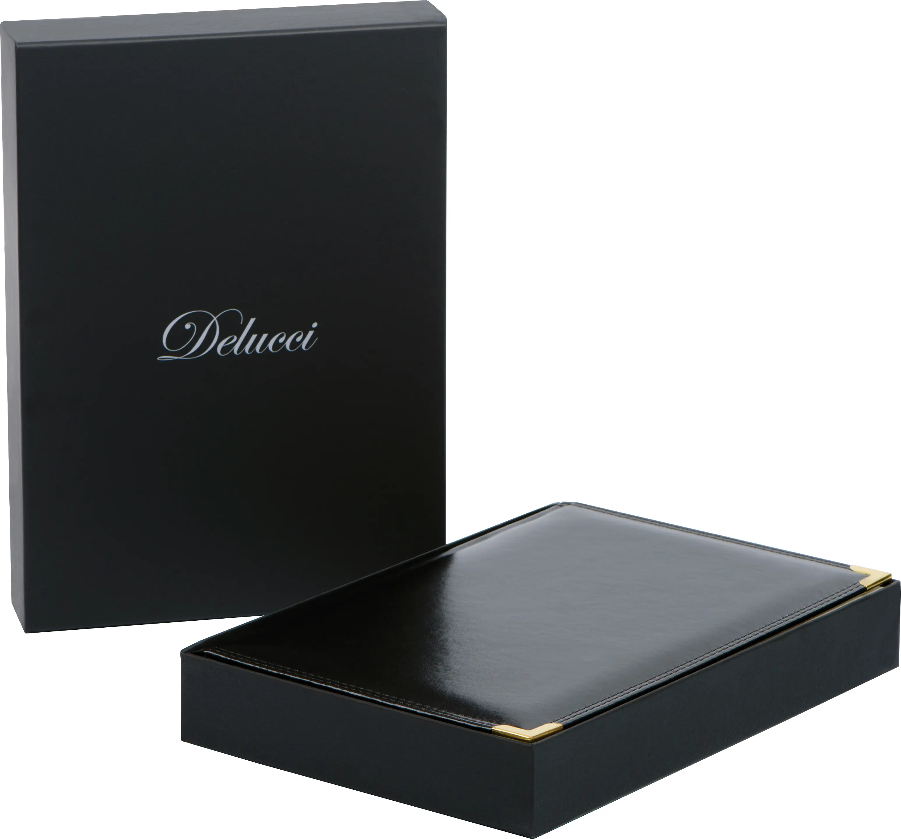 Օրատետր առանց թվագրության, A5, 160 թերթ, Delucci, հարթ կաշի, եզրերի ոսկեգույն ծածկույթով