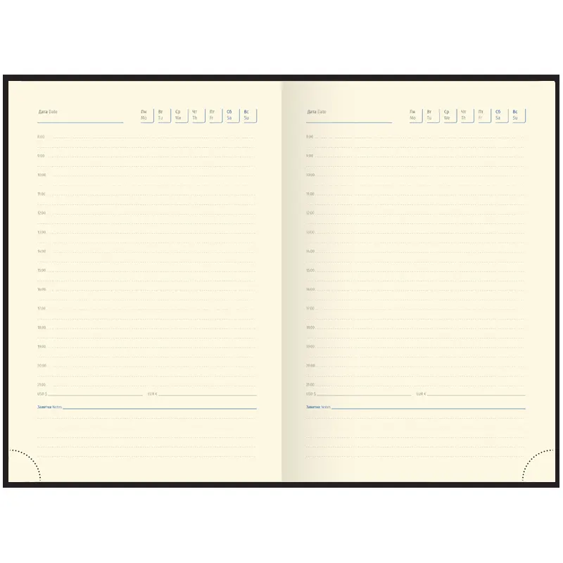 Օրատետր առանց թվագրության, A5, 160 թերթ, Delucci, հարթ կաշի, եզրերի ոսկեգույն ծածկույթով