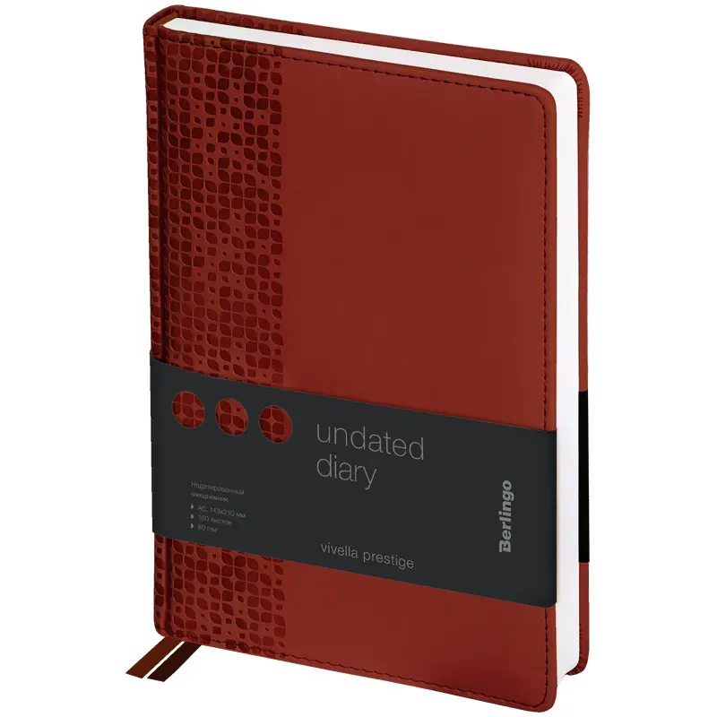 Diary A5, undated, 160 sheets, paper 70 gsm "Vivella Prestige"