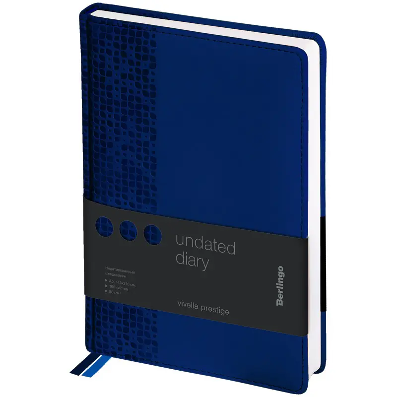 Diary A5, undated, 160 sheets, paper 70 gsm "Vivella Prestige"