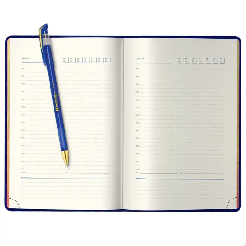 Diary undated  A5,  paper 70 gsm "xGold". Gold colored edges, 136 sheets