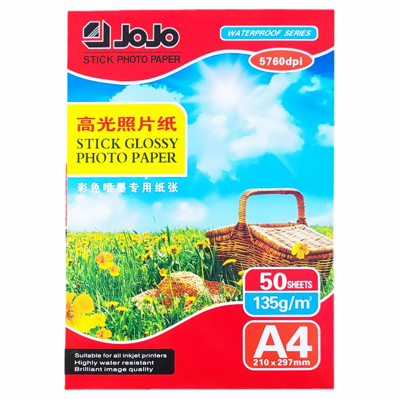 Self-adhesive photo paper, glossy A4, 135 g, 50 sheets