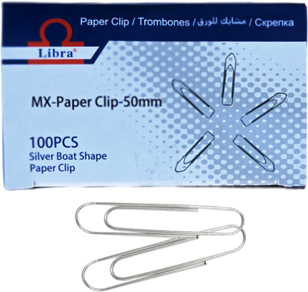 Paper clips, 50mm (big size), per pack 100 pcs
