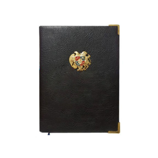 Notebook with coat of arms, A5 hard cover, 72 pages, checked