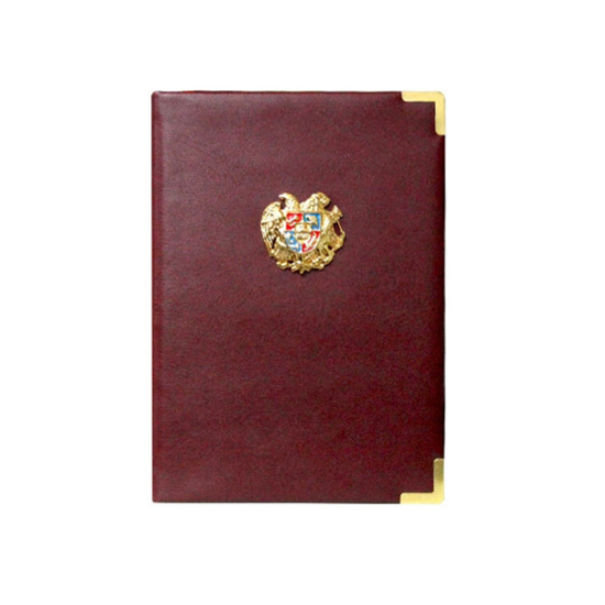 Notebook with coat of arms, A5 hard cover, 72 pages, checked