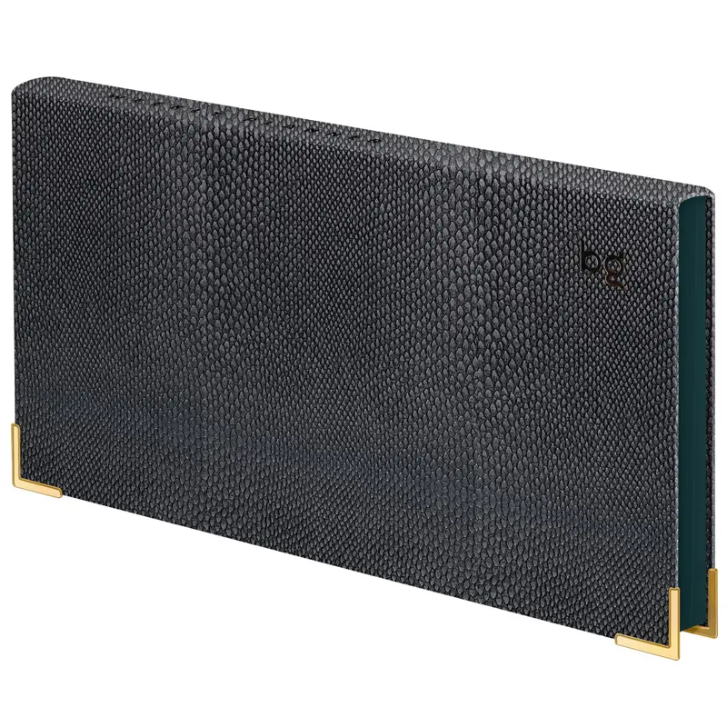 Diary undated, 64 pages, hardcover, leather cover, "Python.Dark khaki", colored border