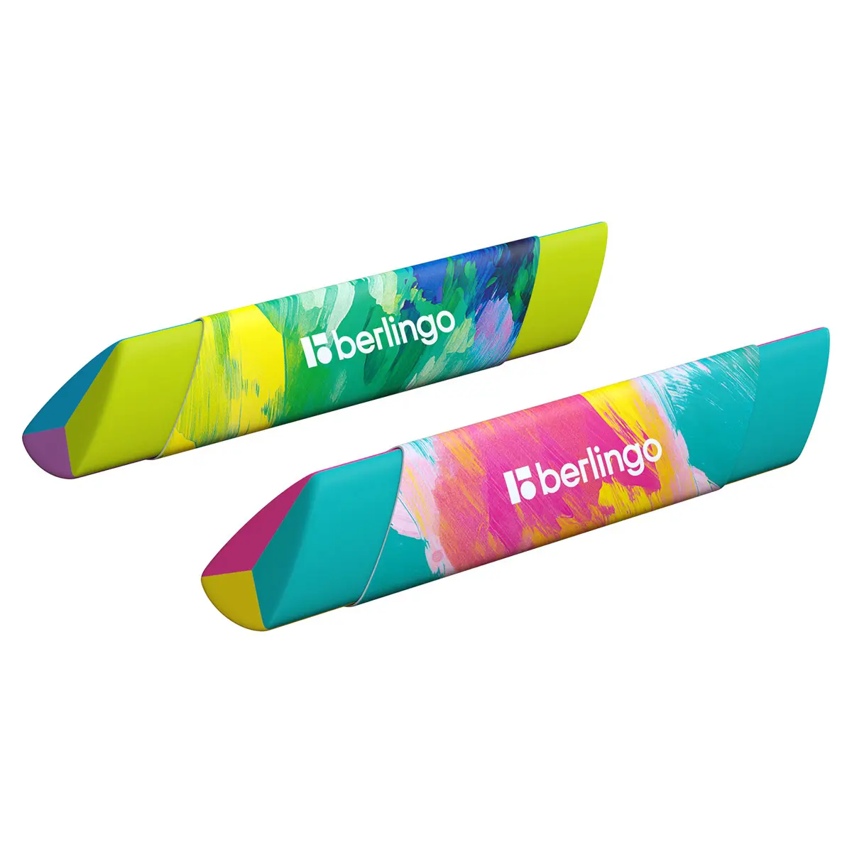 Eraser, colorful, triangular 80 x 15 x 15 mm