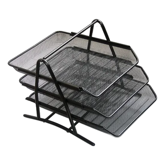 Paper tray, 3 sections, metallic,