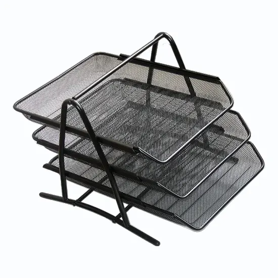 Paper tray, 3 sections, metallic