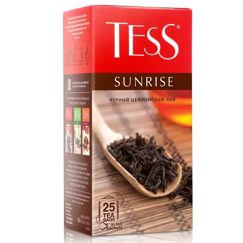 Թեյ Tess առանձին փաթեթավորված, 25 փաթեթներով