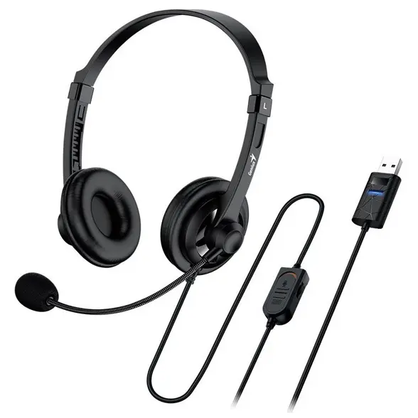 Headphone with microphone, wired GENIUS HS-230U USB