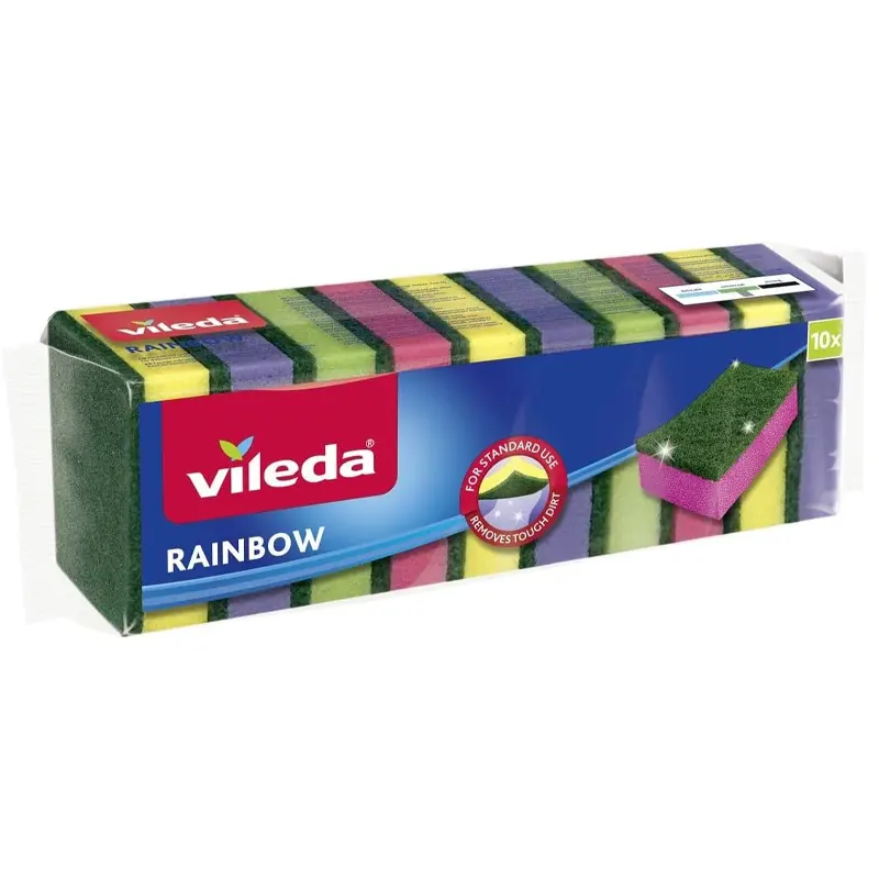 Sponge Vileda, Rainbow, 10 pcs