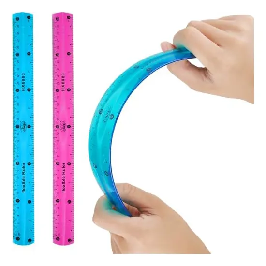 Ruler 30cm with grip, bendable, mix colors