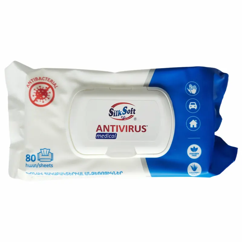 Wet tissues antibacterial, 80 pcs