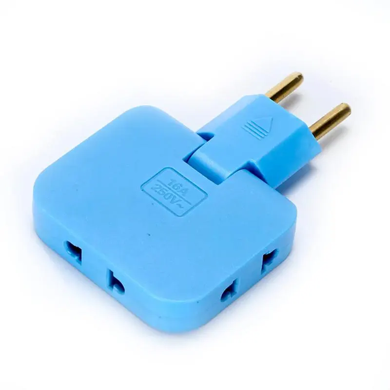 Universal electrical adapter, bendable, 3 entry sockets