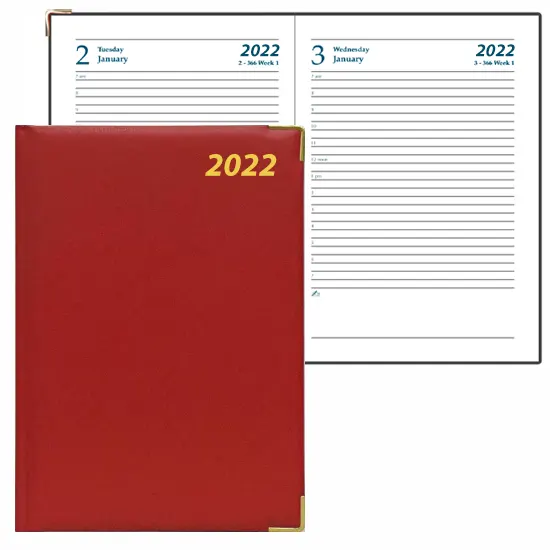 Օրատետր 2024 թ-ի համար անգլերեն լեզվով, A5 ֆորմատի, փափուկ մակերեսով և մետաղական անկյուններով